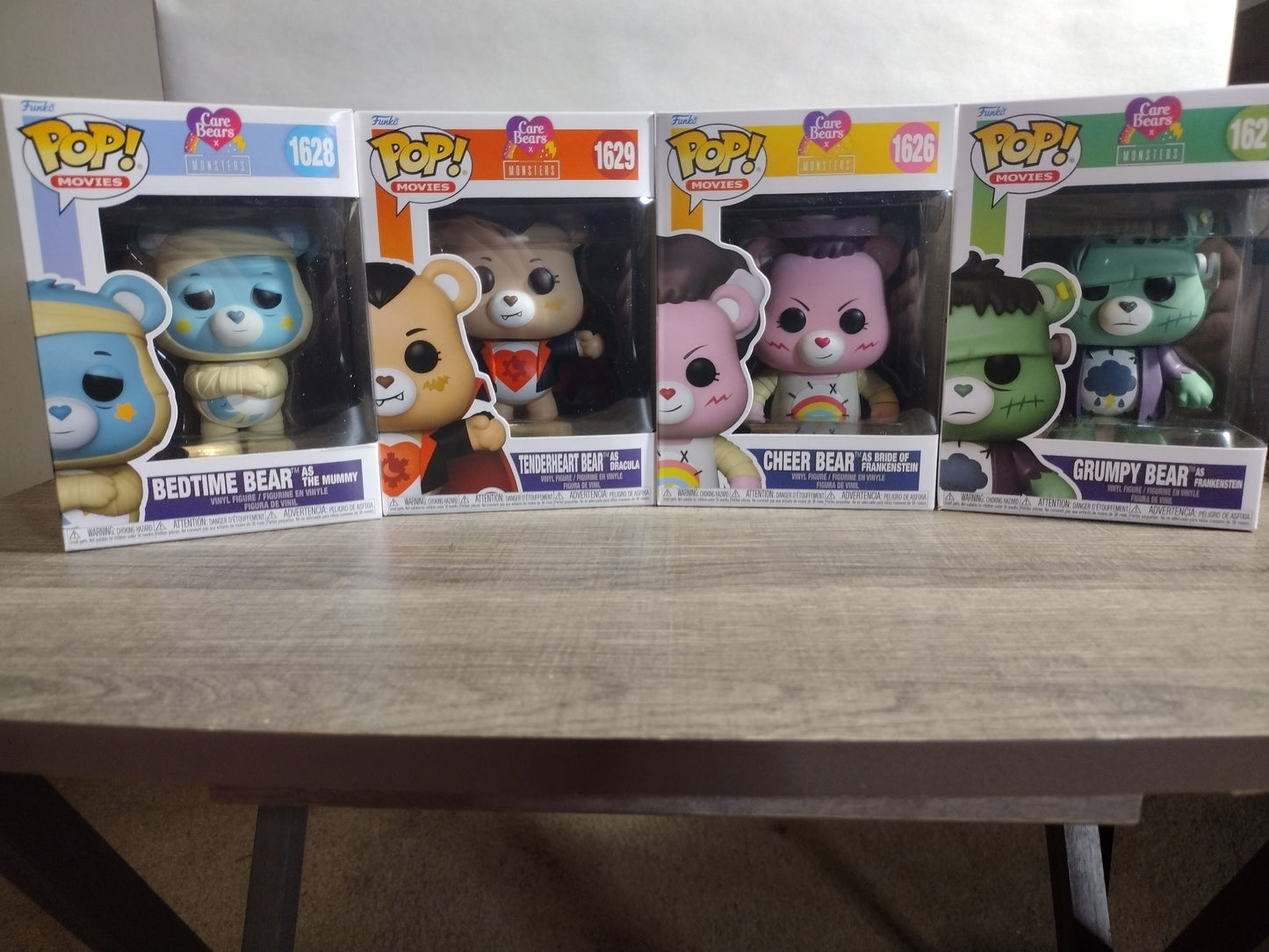 Care Bears x Universal Monsters Funko Pop! #1626-#1629 ships with protectors