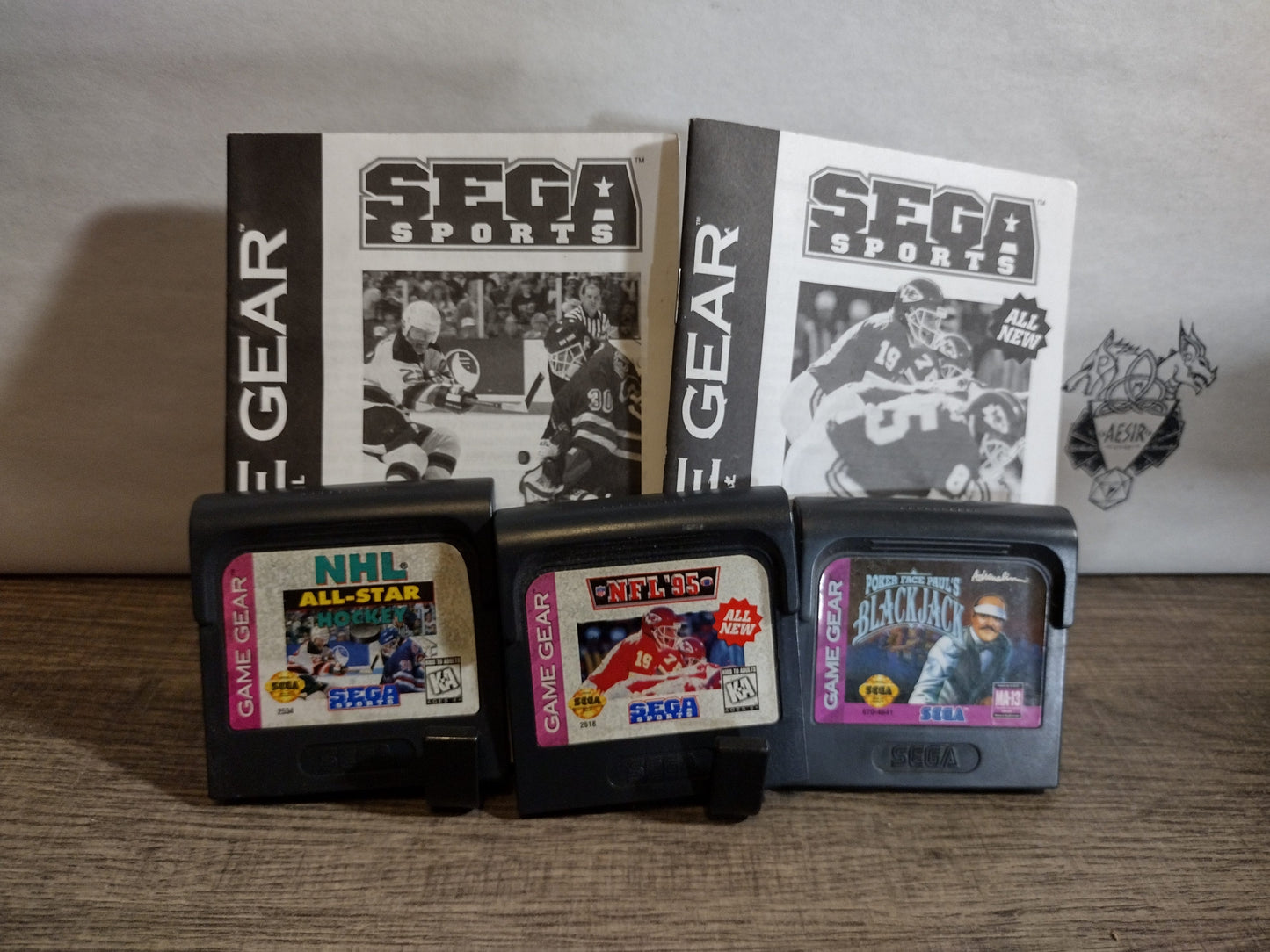 Game Gear Sega Lot Of 3 games nhl hockey nfl 95 and blackjack untested