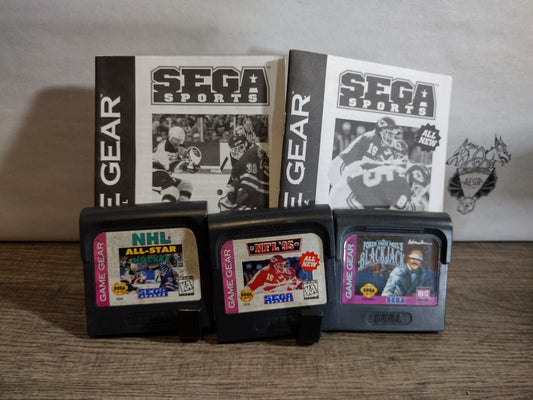 Game Gear Sega Lot Of 3 games nhl hockey nfl 95 and blackjack untested