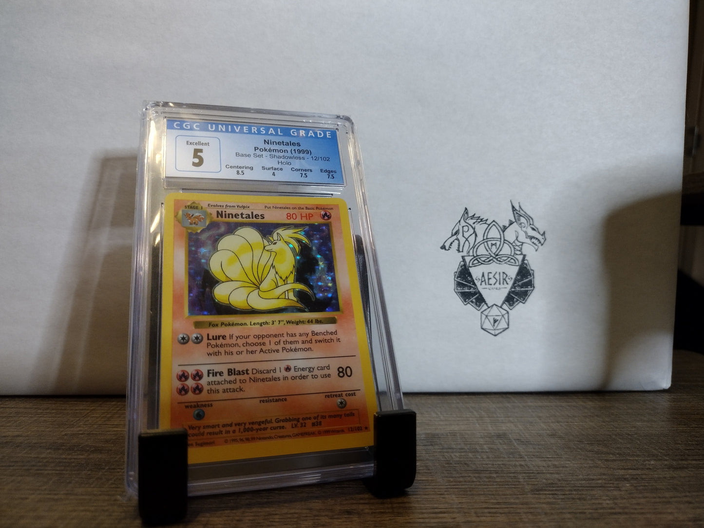 Shadowless base set 12/102 ninetales CGC 5